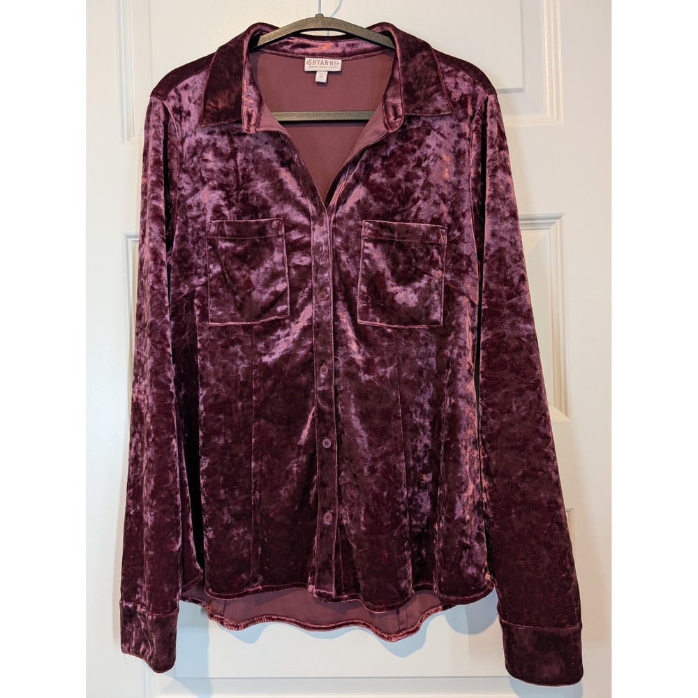 Shyanne Velvet Button-Up Blouse
